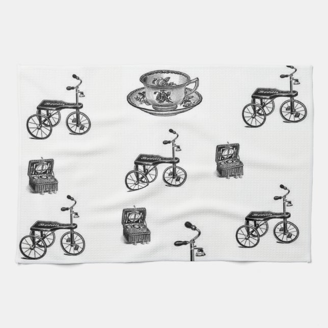 Vélo vintage cuisine serviette main (Horizontal)