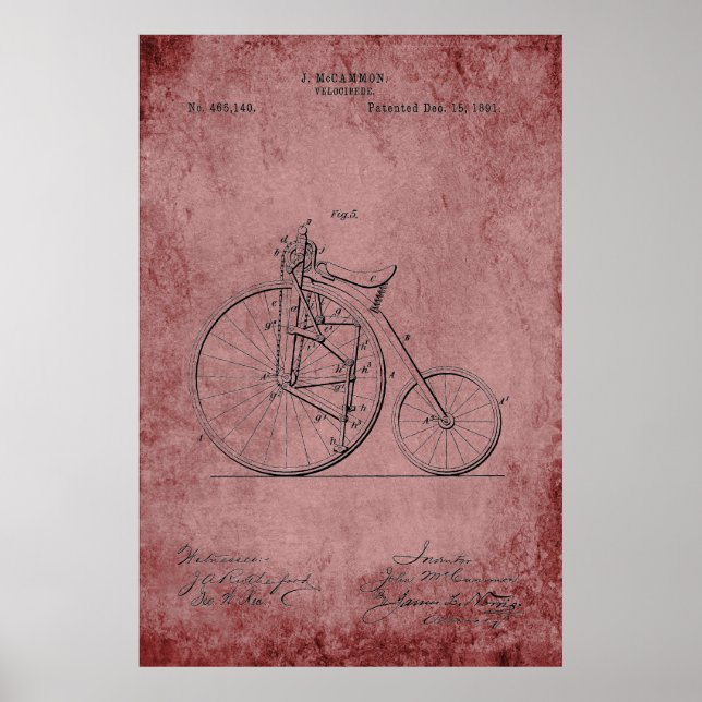 Velocipede Blueprint Poster (Vorne)
