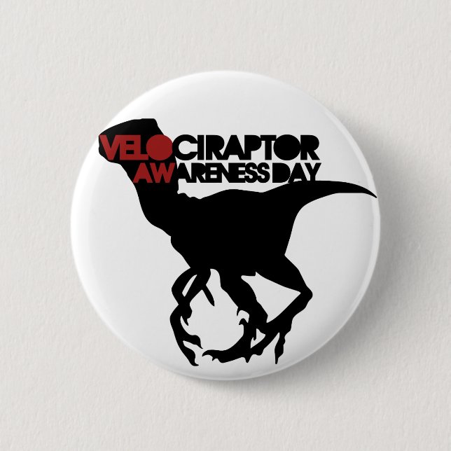 Velociraptor Awareness Day Button (Vorderseite)