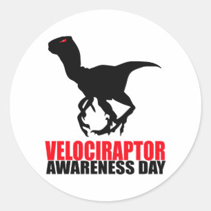 Velociraptor Awareness Day Runder Aufkleber