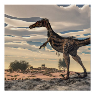Velociraptor dinosaur - 3D rendern Poster