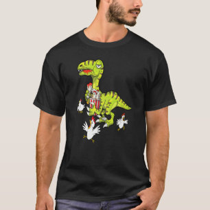 Velociraptor-Dinosaurier lieben frittiertes Hühnch T-Shirt