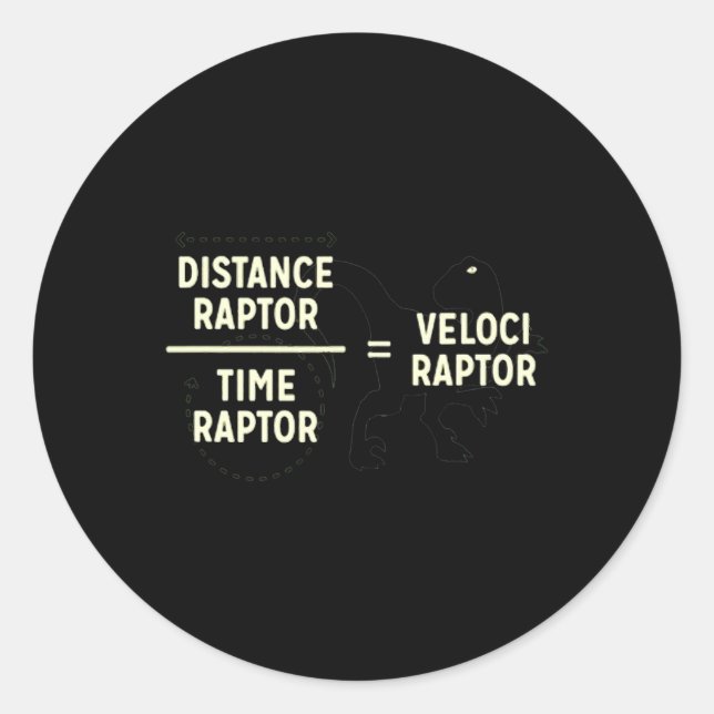 Velociraptor Distanceraptor Timeraptor Dinosaur Ma Runder Aufkleber (Vorderseite)
