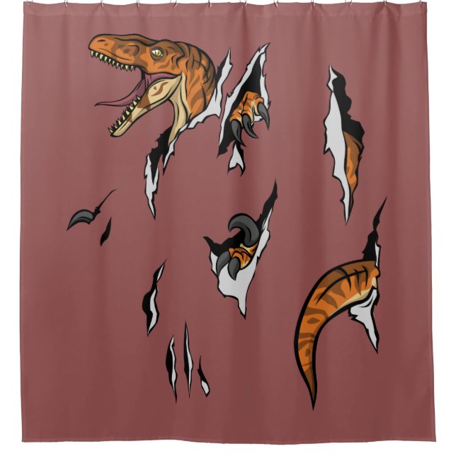 Velociraptor Escape Duschvorhang (Vorderseite)