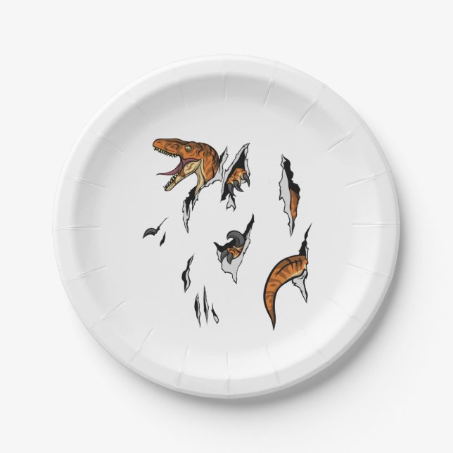Velociraptor Escape Pappteller (Vorderseite)