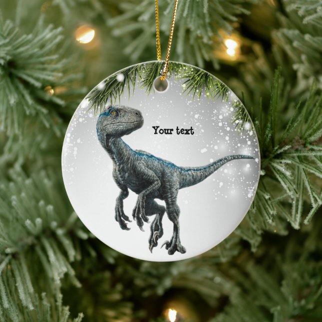 Velociraptor Geschenk für Dinosaurier Erwachsene K Keramik Ornament (Baum)