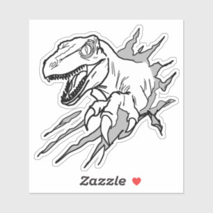 Velociraptor-Linienkunst-Kralle-Metall-Vinyl-Aufkl Aufkleber