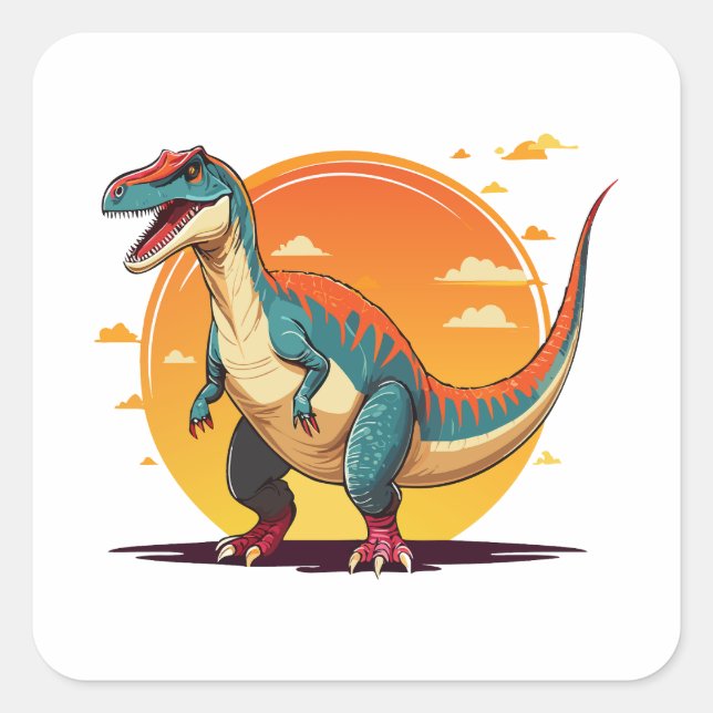 Velociraptor Quadratischer Aufkleber (Vorderseite)