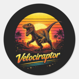 Velociraptor Runder Aufkleber
