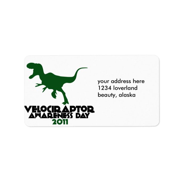 Velociraptor Sensibilitätstag 2011 Adressaufkleber (Vorne)