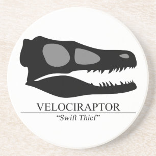 Velociraptor Skull Sandstein Untersetzer