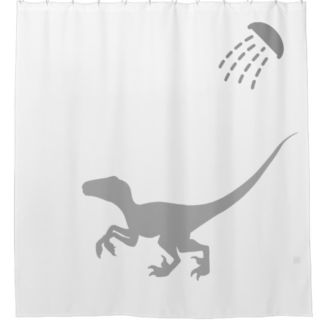 Velociraptor versteckt sich hinter Ihrem Duschvorh Duschvorhang (Vorderseite)