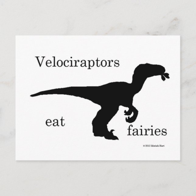 velociraptors eat fairies postkarte (Vorderseite)