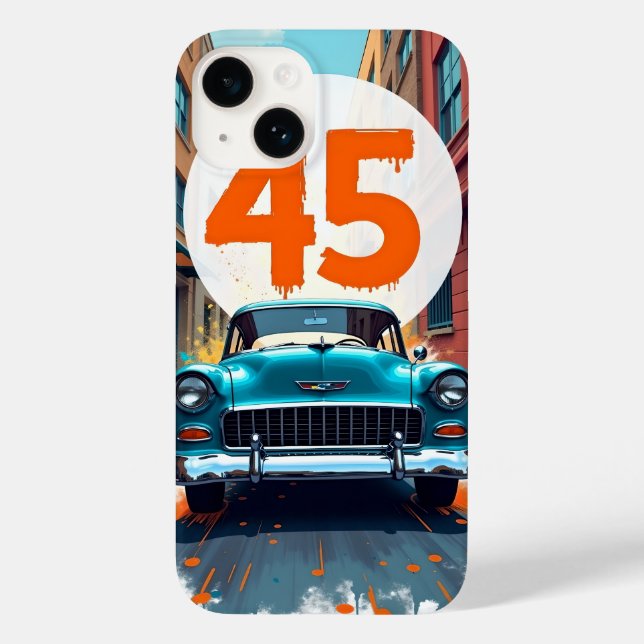 Velocity 45: A Retro Celebration in Motion Case-Mate iPhone 14 Hülle (Rückseite)