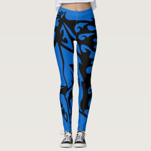 Velocity Blue Pony Horse Hallion Bronco Line Kunst Leggings