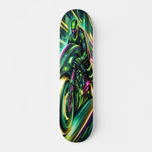 "Velocity Rush: Cyberpunk-Racer Skateboard (Vorne)