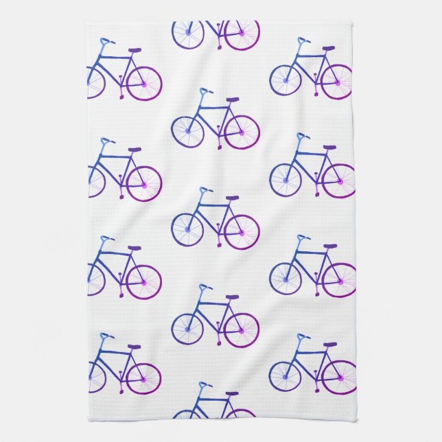Vélos bleu violet vélos serviette de cuisine motif (Vertical)