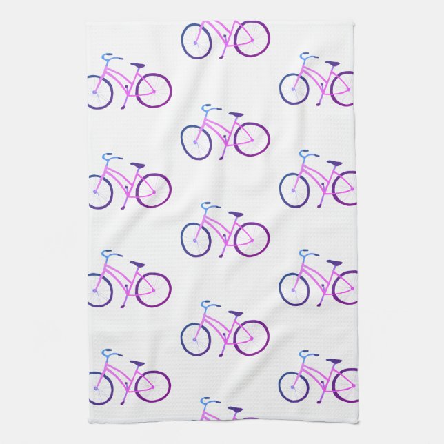 Vélos violet vélos serviette de cuisine motif (Vertical)