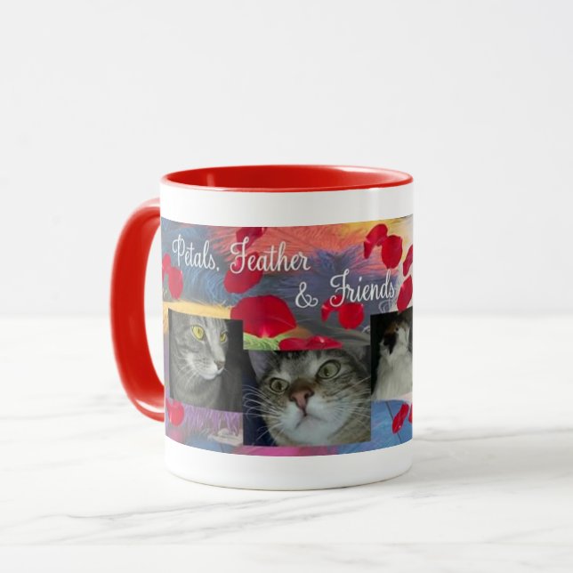 Velours côtelé de plume de pétales et tasse de (Devant gauche)