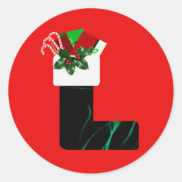 Velours-Weihnachtsstrumpf-Aufkleber Runder Aufkleber