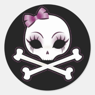 VelusaSkullie Runder Aufkleber