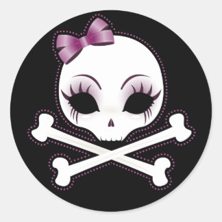 VelusaSkullie Runder Aufkleber