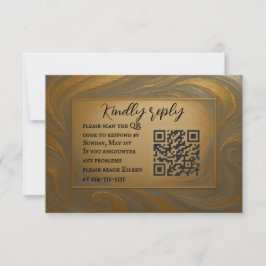Velvet Alloy QR Code Wedding RSVP Card