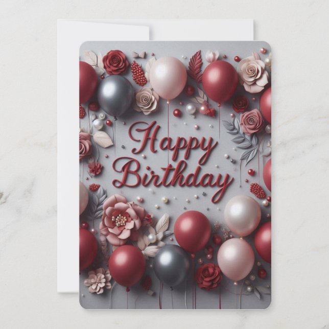 Velvet Birthday Liebe Einladung (Vorderseite)