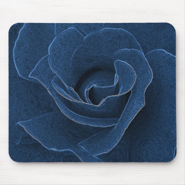 Velvet-blaue Rose Mousepad (Vorne)