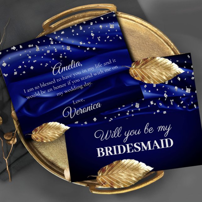 Velvet Blue Silk wird meine Bridesmaid sein Postkarte (Von Creator hochgeladen)