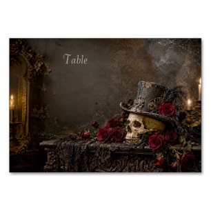 Velvet Bone Gothic Halloween-Tischkarte Verzaube Tischnummer