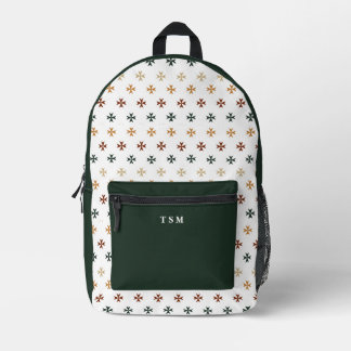 Velvet Forest Cross Muster Personalisierte erste Bedruckter Rucksack