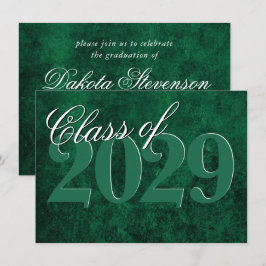 Velvet Grad | Emerald Green Jewel Tone Grunge Einladung