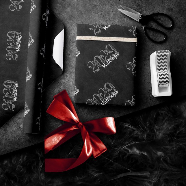 Velvet Grad | Onyx Black Jewel Tone Grunge Year Geschenkpapier (Von Creator hochgeladen)