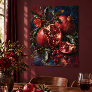 Velvet-Granatapfel-Zweig-Kunstprint Poster
