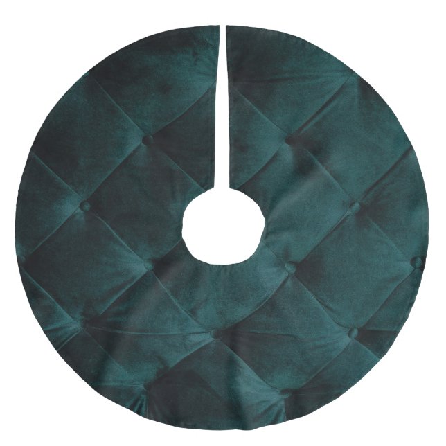 Velvet Green: Malachite Textile Elegance Polyester Weihnachtsbaumdecke (Vorderseite)