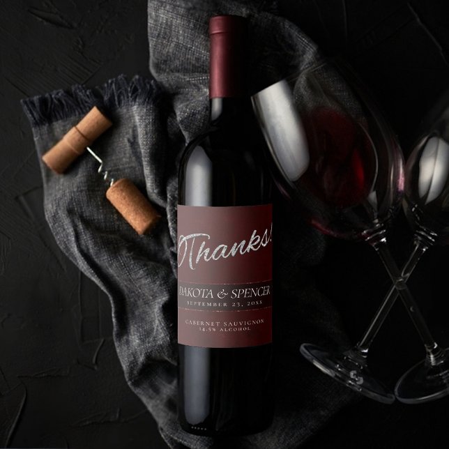 Velvet Henna Grunge | Deep Crimson Red Danke Weinetikett (Von Creator hochgeladen)