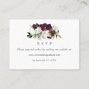 Velvet Magnolias Wedding RSVP Online Website Visitenkarte