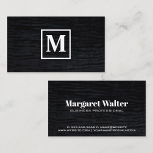 Velvet noir avec Carte de visite Carré Monogram