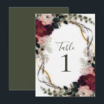 Velvet Plum Garden Floral Greenery Wedding  Einladung<br><div class="desc">Table Numbers. look for matching items in my store.</div>