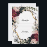 Velvet Plum Garden Floral Greenery Wedding Einladung<br><div class="desc">Thank You Card. Check out other items in this matching suite.</div>