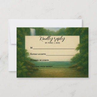 Velvet Rapids Wedding RSVP Card Karte