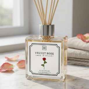 Velvet Rose Reed Diffuser Elegante Botanische quad Quadratischer Aufkleber