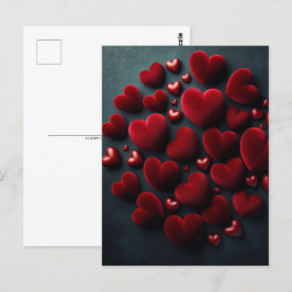 Velvet rote Herzen, Postkreuz Postkarte