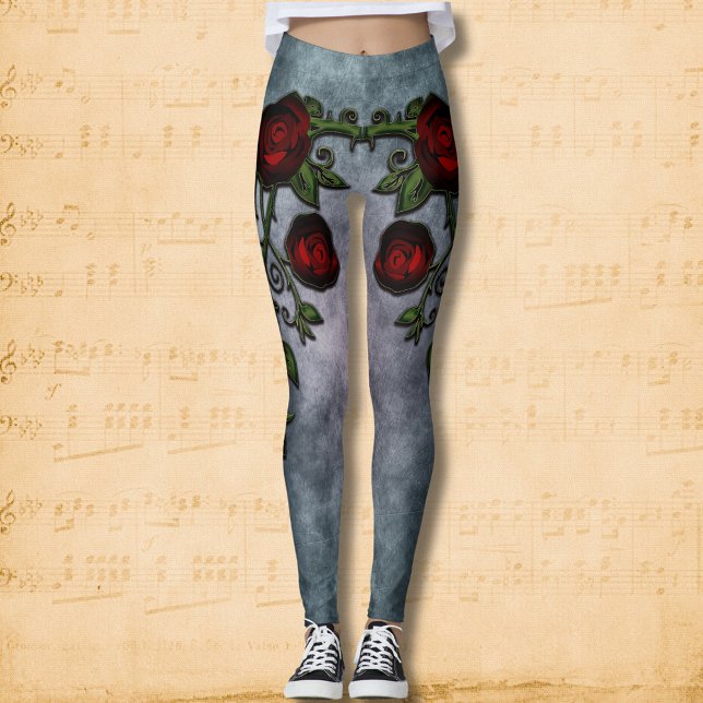 Velvet Whispers: Reben der gotischen Rose Leggings (Von Creator hochgeladen)