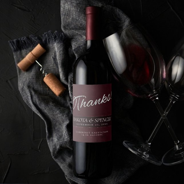 Velvet Wine Grunge | Maroon Bordeaux Merlot Danke Weinetikett (Von Creator hochgeladen)