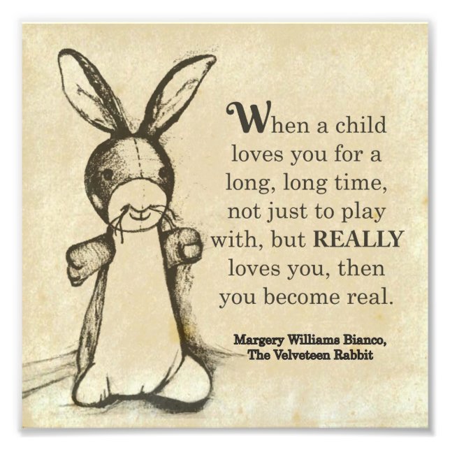 Velveteen Rabbit Book Quote Wall Art Fotodruck (Vorne)