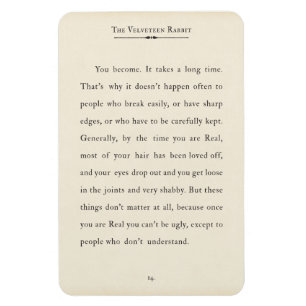 Velveteen Rabbit Quote, Buchseite Magnet