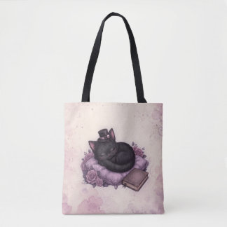 Velvets Dark Magic Gemütliche Schwarze Katzen-Tasc Tasche