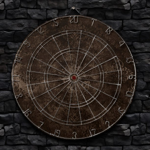 Velvety Bronze Damask   Brown Baroque Grunge Dartscheibe